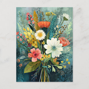 Colourful Spring Bouquet Postcard