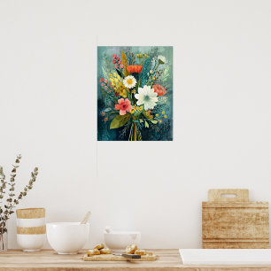 Colourful Spring Bouquet Poster