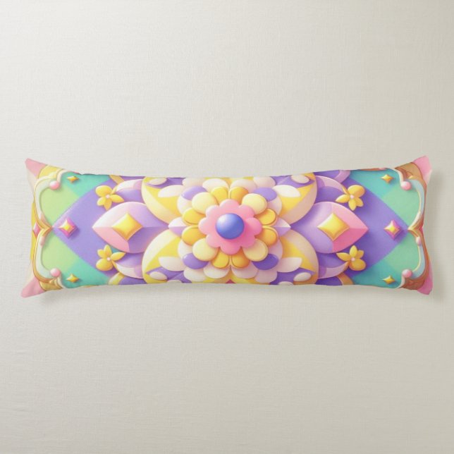 colourful spring/Easter/princess pastel Body Cushion (Front)