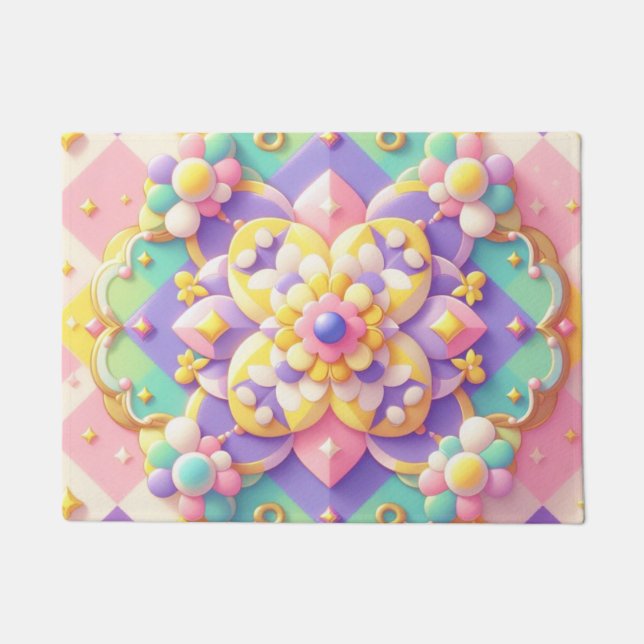 colourful spring/Easter/princess pastel Doormat (Front)