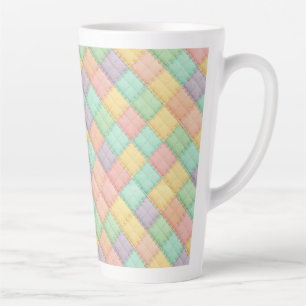 Colourful spring/Easter vintage patchwork quilt Latte Mug