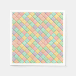 Colourful spring/Easter vintage patchwork quilt Napkin