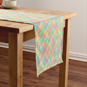 Colourful spring/Easter vintage patchwork quilt Short Table Runner
