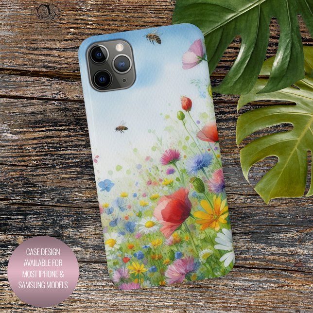 Colourful Spring Fieldflowers Floral Watercolor Ar iPhone Case (Creator Uploaded)