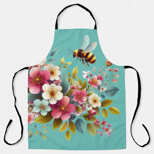 Colourful, Spring/Floral bee Apron (Front)