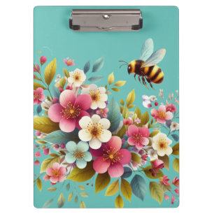 Colourful, Spring/Floral bee Clipboard