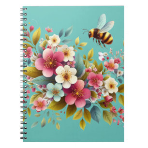 Colourful, Spring/Floral bee Notebook