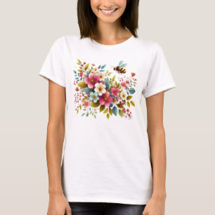 Colourful, Spring/Floral bee T-Shirt