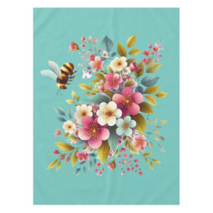 Colourful, Spring/Floral bee Tablecloth