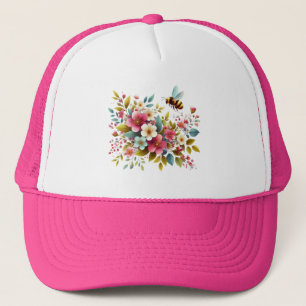 Colourful, Spring/Floral bee Trucker Hat