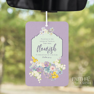 Colourful Spring Floral Bible Scripture Car Air Freshener