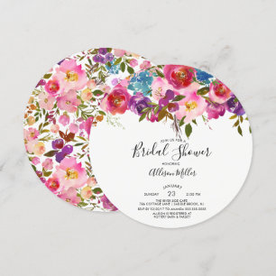 Colourful Spring Floral Bridal Shower Invitation