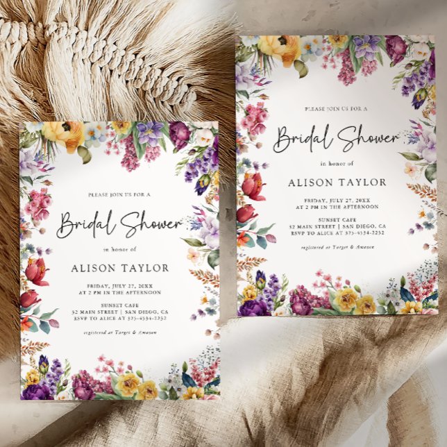 Colourful Spring Floral Bridal Shower  Invitation (Creator Uploaded)