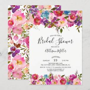 Colourful Spring Floral Bridal Shower Invitation