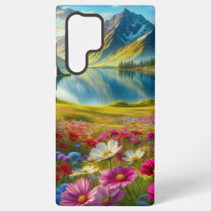Colourful spring/floral mountain lake samsung galaxy case
