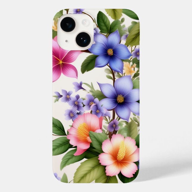 Colourful Spring Floral Pattern Elegant Flower Art Case-Mate iPhone Case (Back)