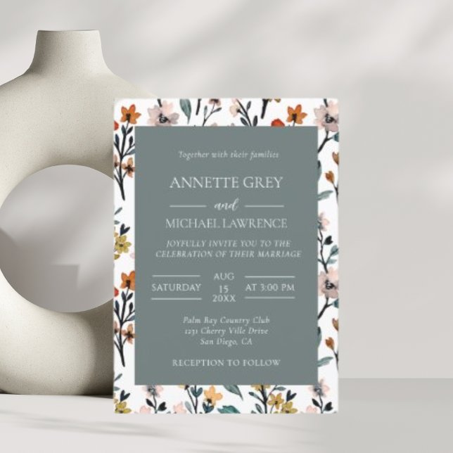 Colourful spring Floral Wedding Invitation (Creator Uploaded)
