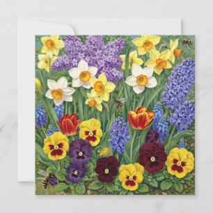 Colourful Spring Flower Garden  Card