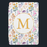 Colourful Spring Flower Watercolor Pattern Monogra iPad Pro Cover<br><div class="desc">Personalised Colourful Spring Garden Flower Watercolor Pattern Monogram Tablet Case</div>