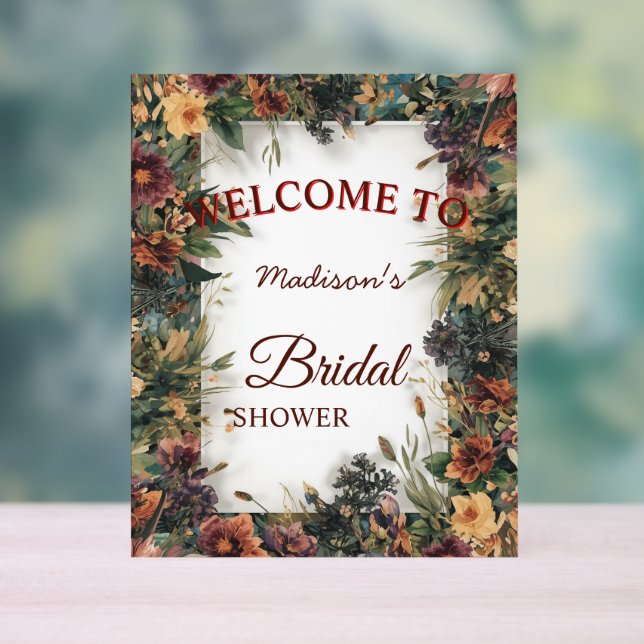 Colourful Spring Flower Wildflower Botanical Flowe Acrylic Sign (Neutral)