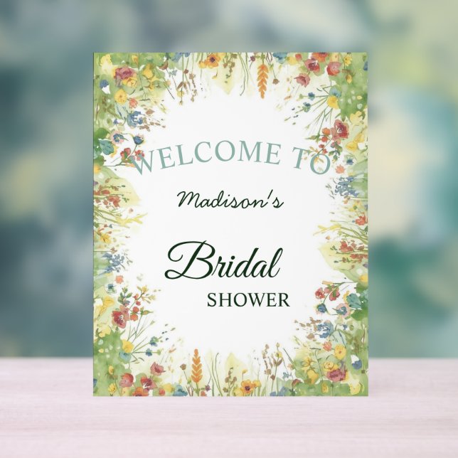 Colourful Spring Flower Wildflower Botanical Flowe Acrylic Sign (Neutral)