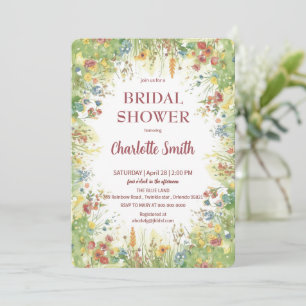 Colourful Spring Flower Wildflower Botanical Flowe Invitation