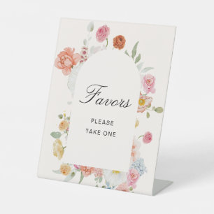 Colourful Spring Flowers Arch Favours Pedestal Sign