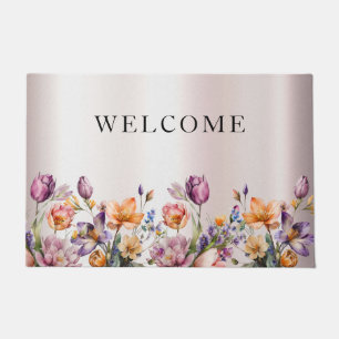 Colourful Spring Flowers Doormat