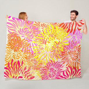Colourful Spring Flowers Fleece Blanket