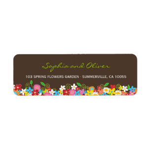 Colourful Spring Flowers Garden Whimsical Address