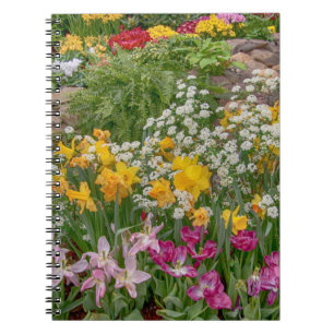 Colourful Spring Flowers in full bloom Notebook