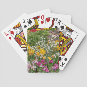 Colourful Spring Flowers in full bloom Playing Cards