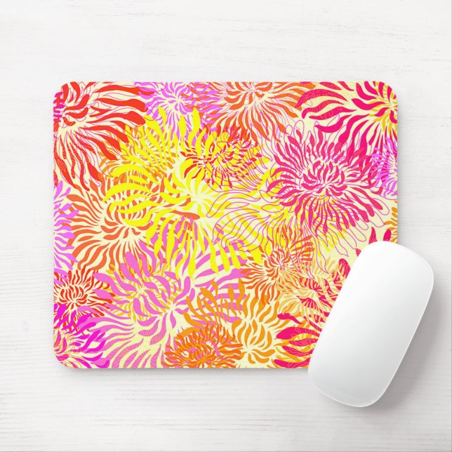 Colourful Spring Flowers Mouse Mat (With Mouse)
