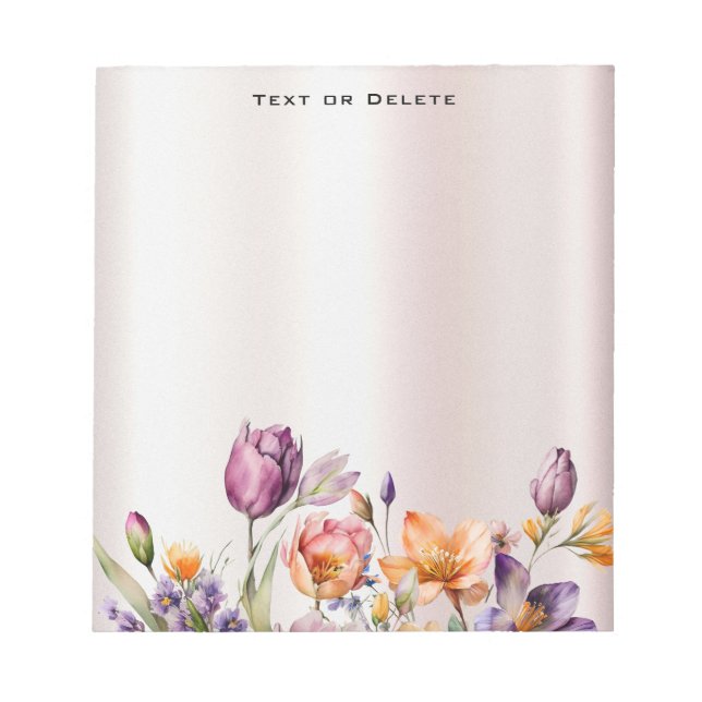 Colourful Spring Flowers Notepad (Front)