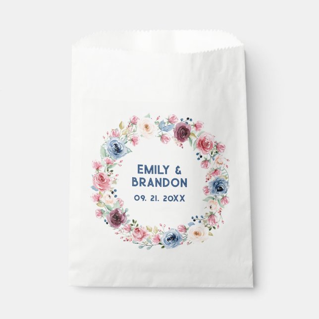 Colourful spring flowers pattern favour bags (Front)