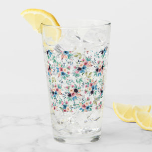 Colourful spring flowers pattern glass