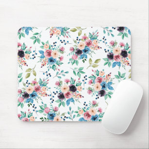Colourful spring flowers pattern mouse mat