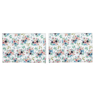 Colourful spring flowers pattern pillowcase
