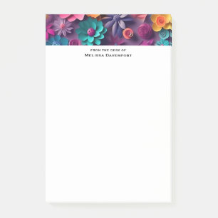 Colourful Spring Flowers Pattern Post-it Notes