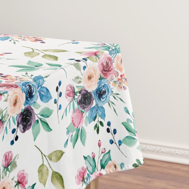 Colourful spring flowers pattern tablecloth (In Situ)