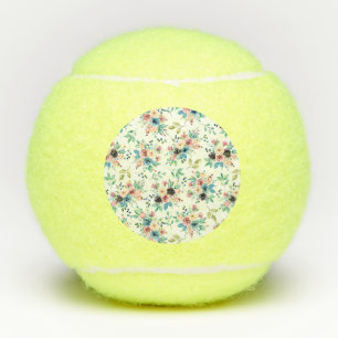 Colourful spring flowers pattern tennis balls