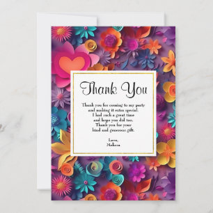 Colourful Spring Flowers Pattern Thank You