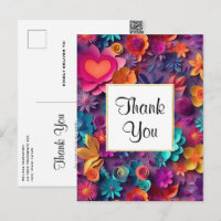 Colourful Spring Flowers Pattern Thank You