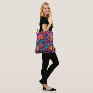 Colourful Spring Flowers Pattern Tote Bag