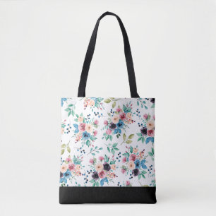 Colourful spring flowers Pattern Tote Bag