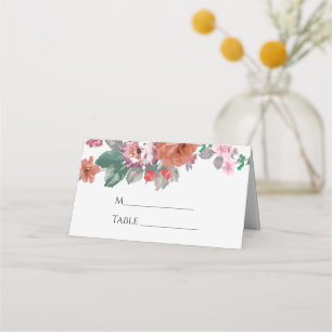 Colourful Spring Flowers Place Card