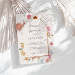 Colourful Spring Flowers Rose Gold Wedding Arch<br><div class="desc">Elegant spring floral wedding invitation with real rose gold foil arch frame.</div>
