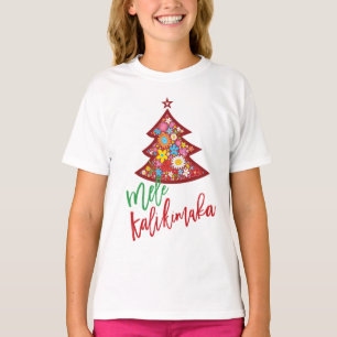 Colourful Spring Flowers Whimsical Christmas Tree T-Shirt