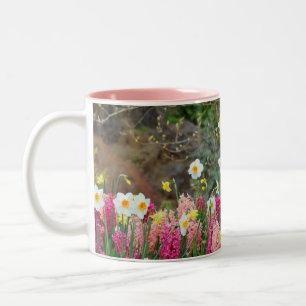 Colourful spring garden print coffee mug