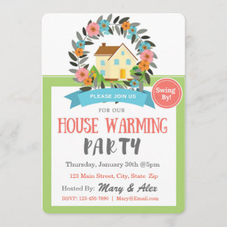 Colourful Spring House Warming Invitation